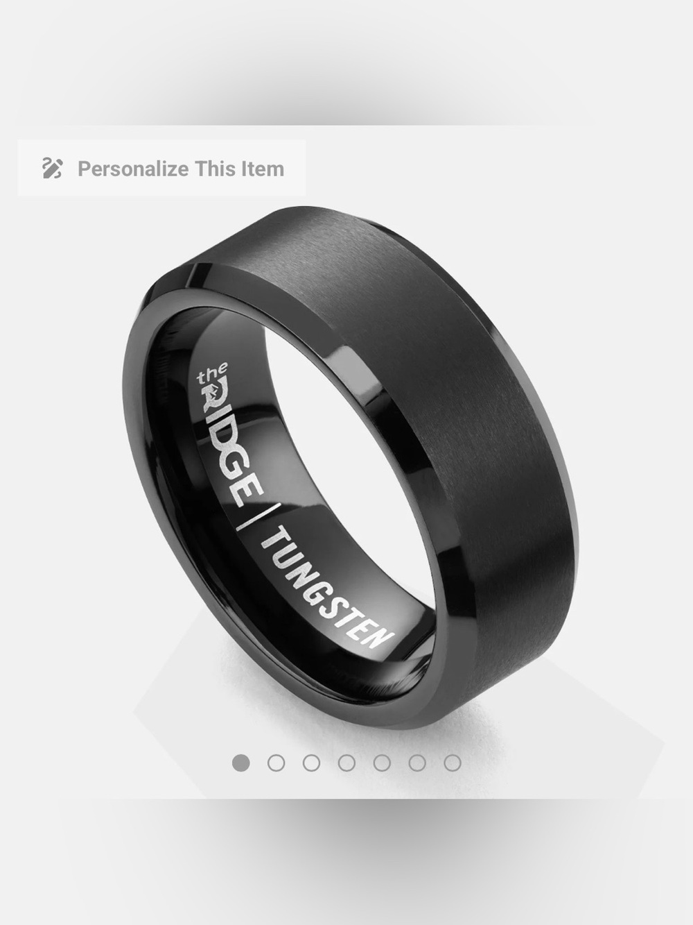The Ridge Black Tungsten Men's Band — Satin Finish